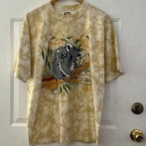 Australian Grown Unisex Yellow Koala Collection Tee Shirt Sz med